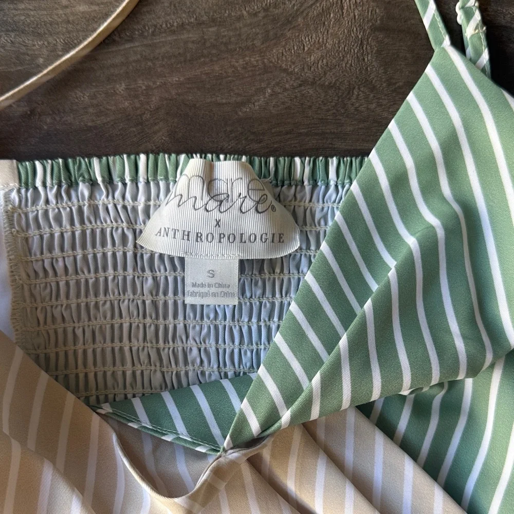 Mare Mare x Anthropologie Striped Wrap Crop Tank Top Small - Picture 2 of 3